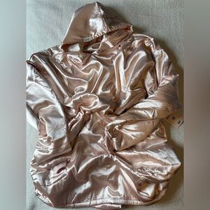 Kitsch Blush Satin Glazey Hooded Satin Oversized Sleep Dress, One Size. NWT
